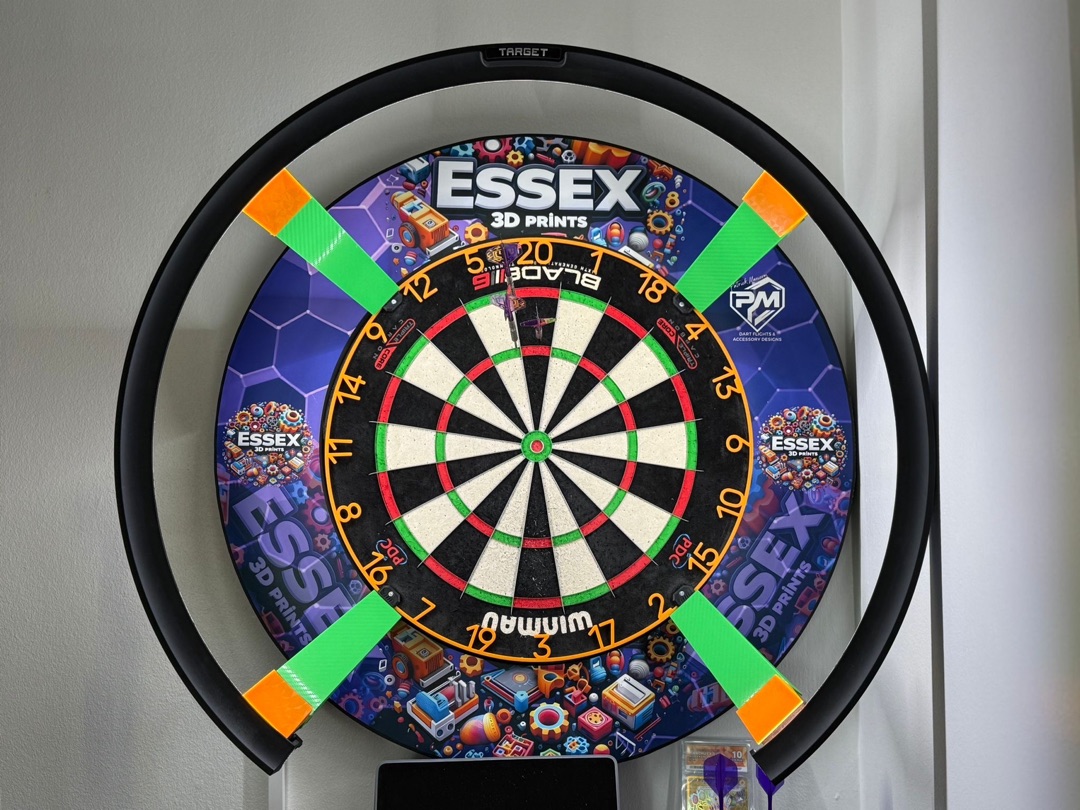 Dartboard surround installed