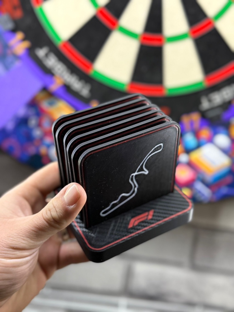 F1 track coaster set with stand